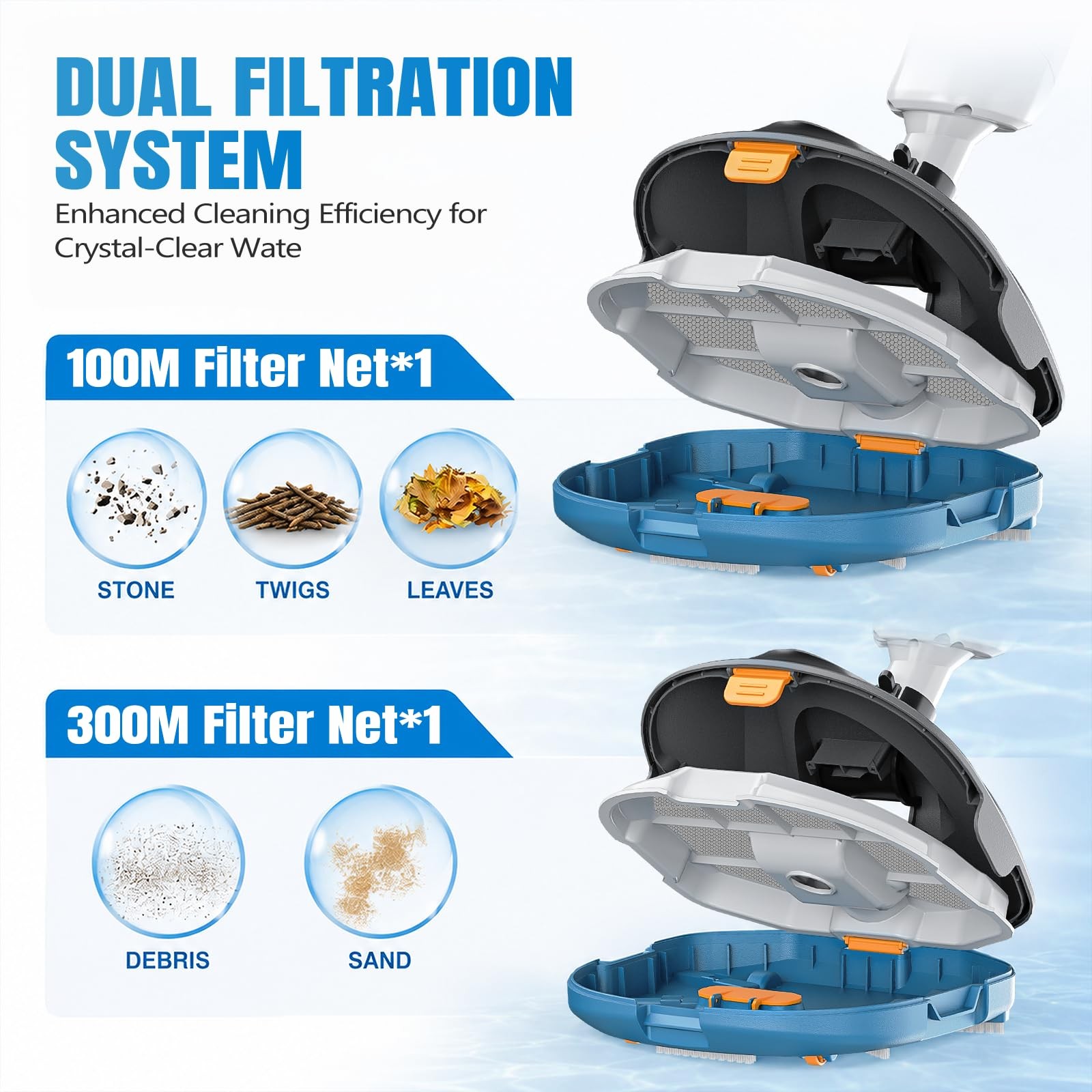 18.5 GPM Suction Pool Vacuum for Above Ground Pool,Hot Tubs,Spas