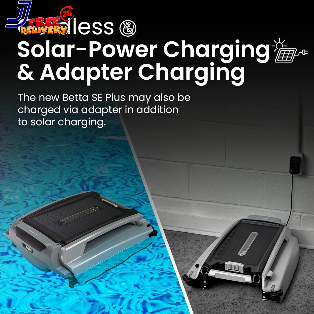Solar-Powered Robotic Pool Skimmer with 24/7 Continuous Cleaning Power Dual Char