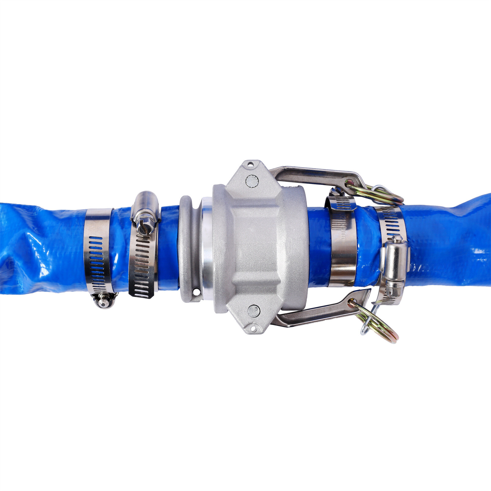 Discharge Hose 1.5&Prime;x 50FT PVC Lay Flat Hose Backwash Drain Hose with Clamp Lock