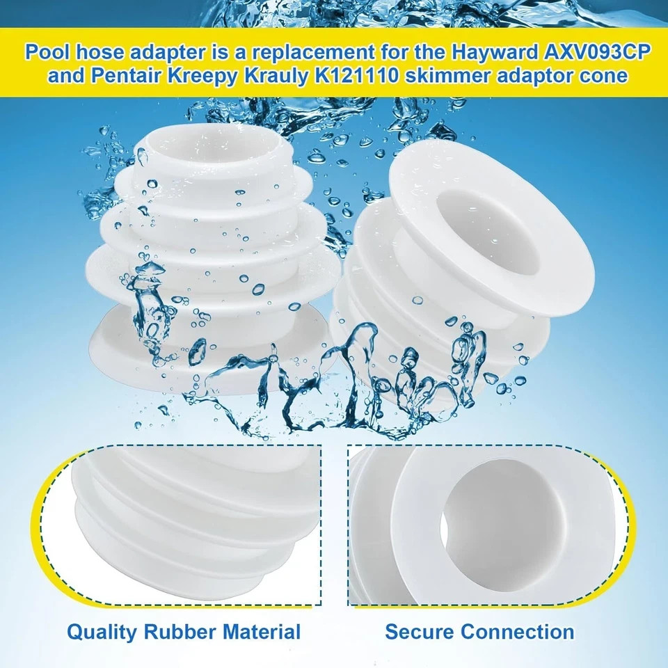 2 Pcs Pool Cleaner Skimmer Cone Adapter Valve Cuff, Pool Vacuum Hose Adapter Com