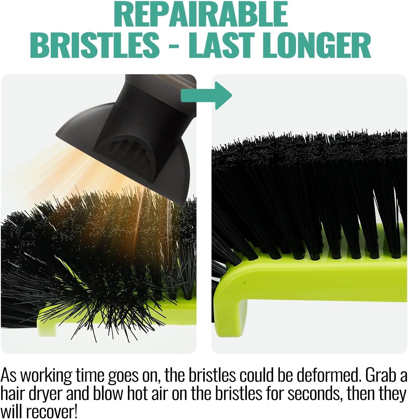 18&Prime; Pool Brush Head for Cleaning Swimming Walls,Curved Ends Scrub Brush Black US