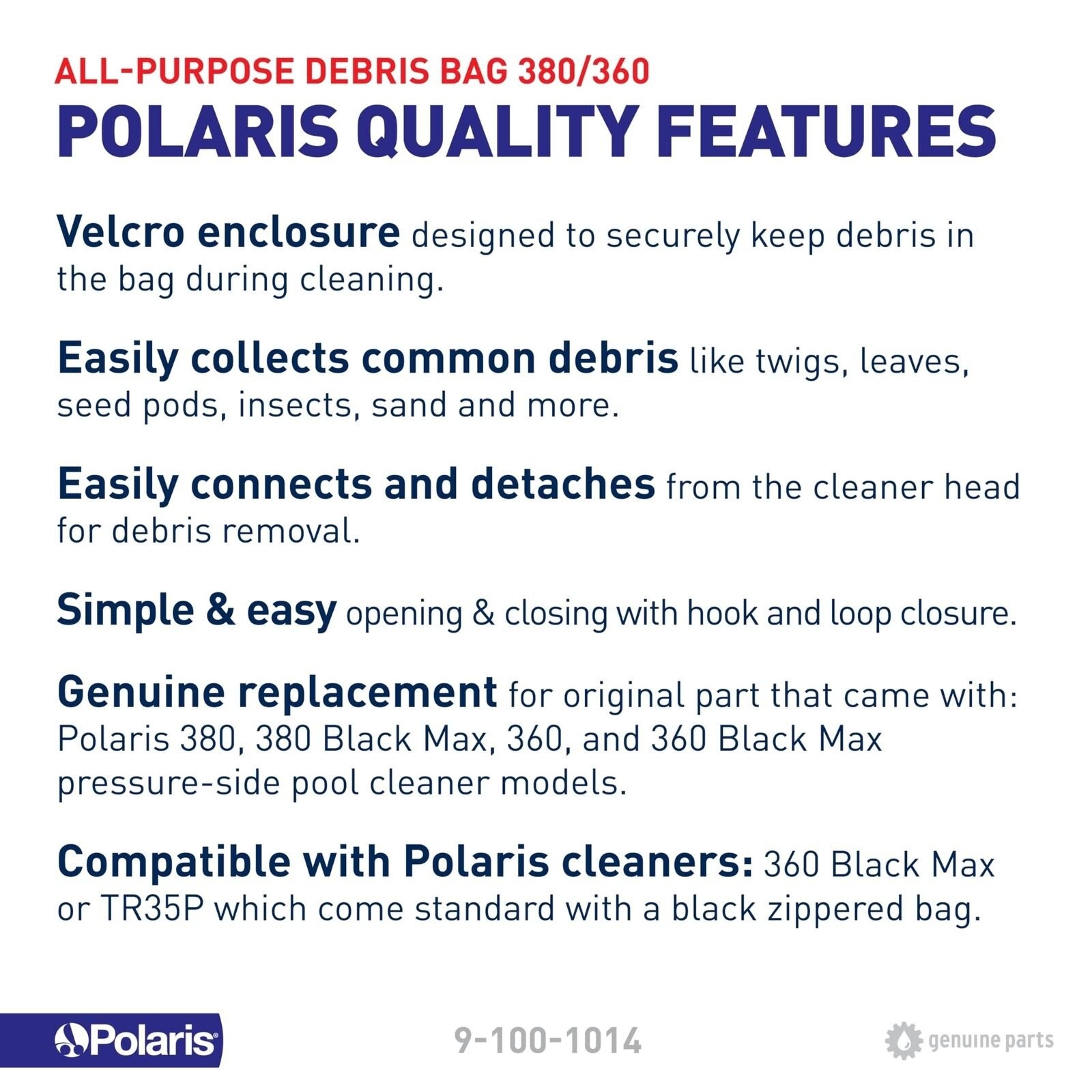 Polaris Genuine Parts 9-100-1014 All Purpose Bag Replacement for…