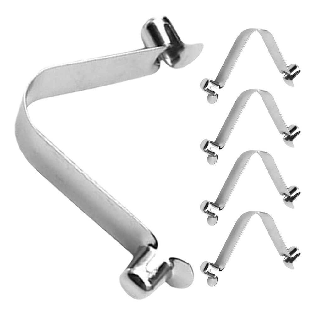 5pcs Pool Brush V-Shaped Clip, Stainless Steel Pool Pole Clips, 8mm Double-Pin