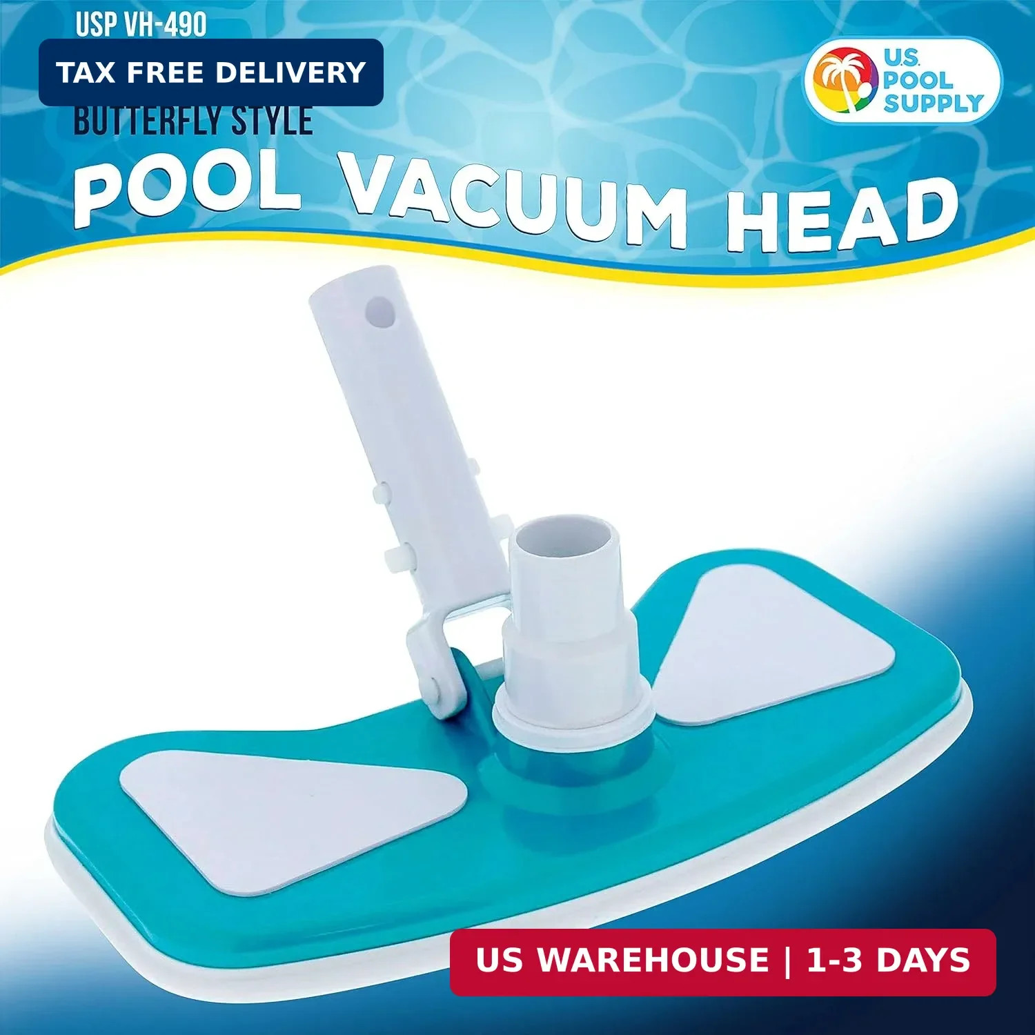 U.S. Pool Supply 11&Prime; Weighted Butterfly Pool Vacuum Head, 1-1/4&Prime; or 1-1/2&Prime; Swive