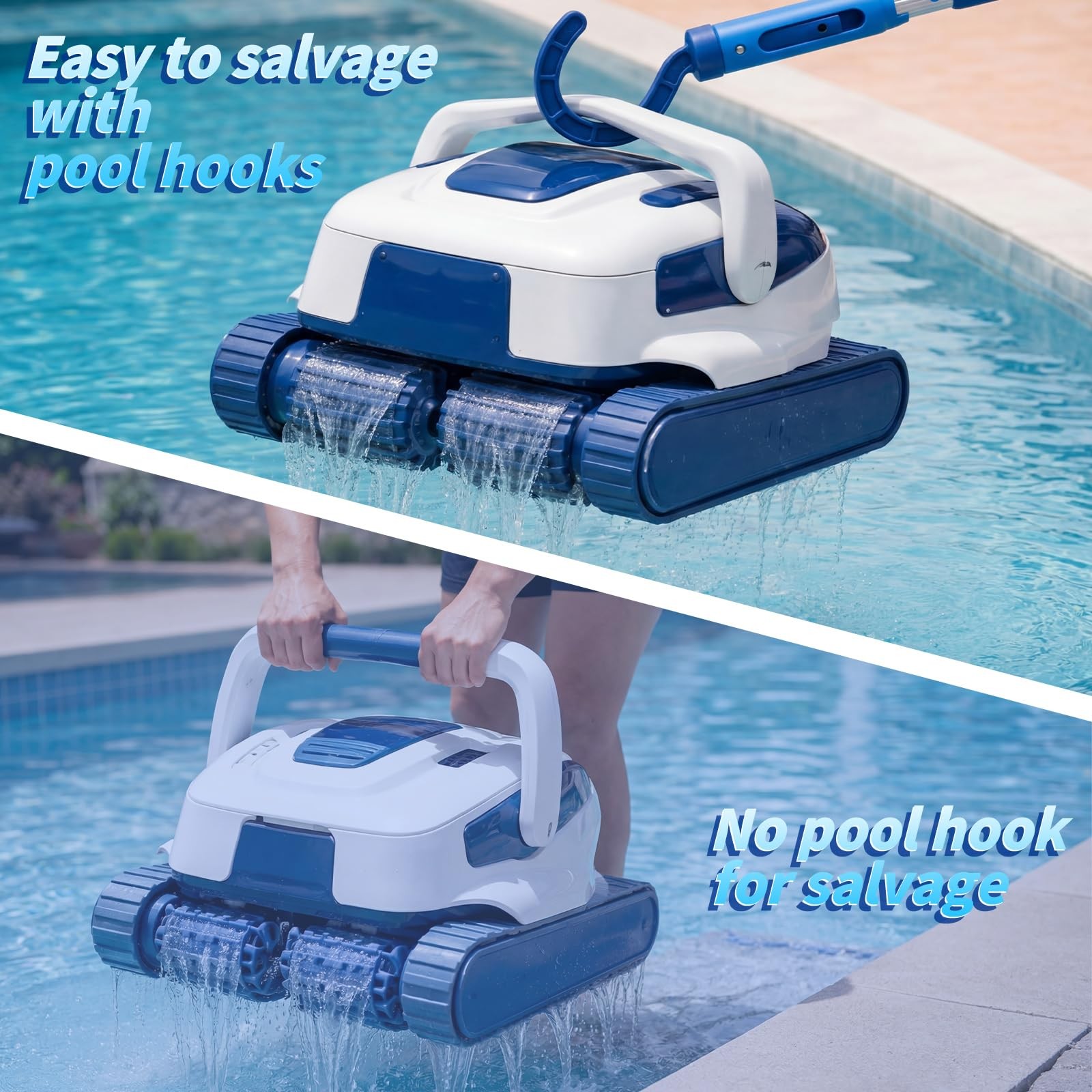 Hook for All Robotic Pool Cleaner with 45 » Telescopic deep blue