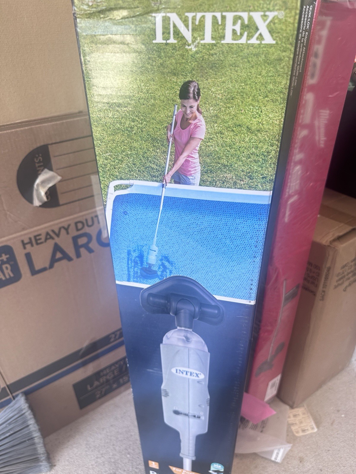 Intex Rechargeable Handheld Above Ground Pool Vacuum Cleaner W/2 Brush Heads New
