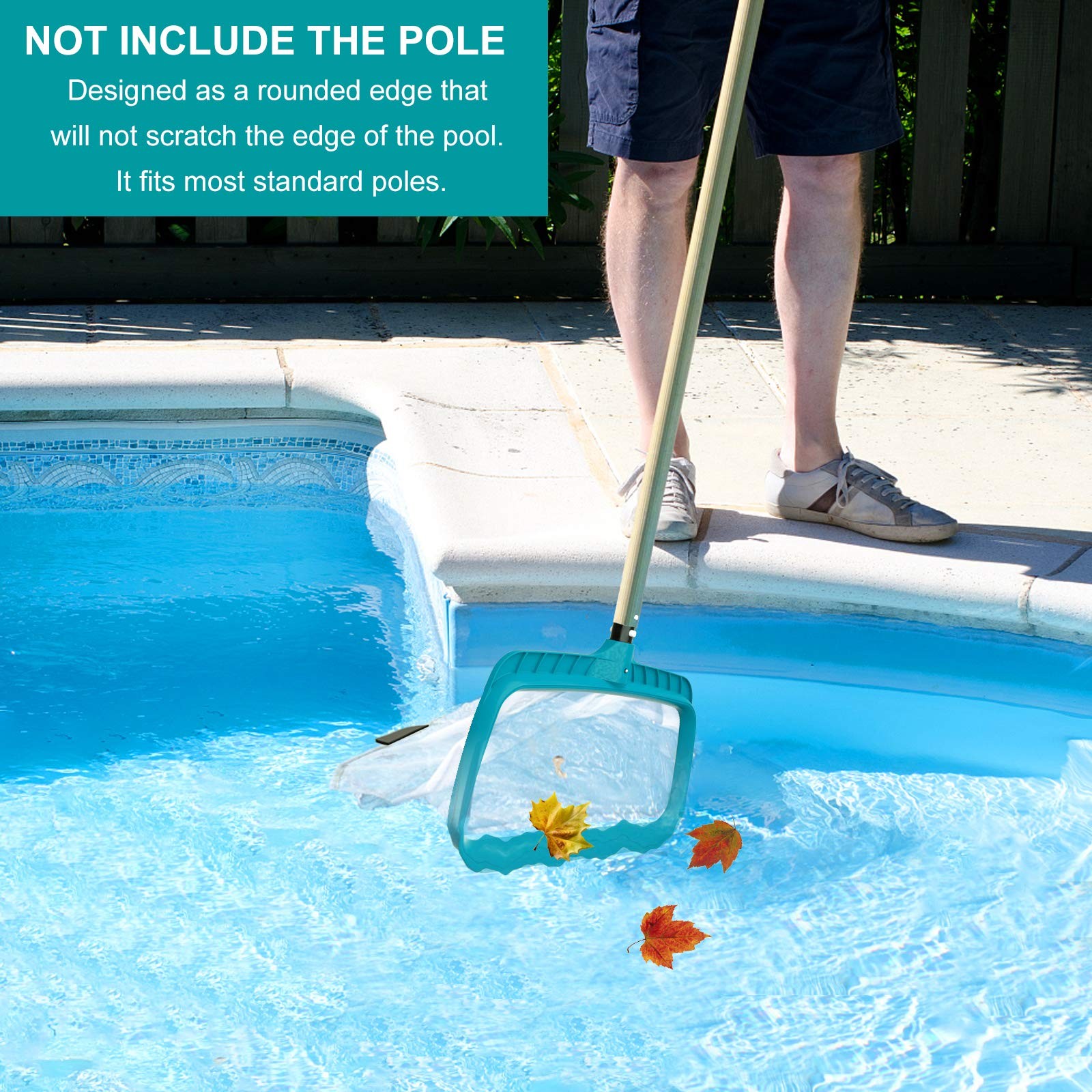 Pool Skimmer Net, Heavy Duty Swimming Leaf Rake Cleaning Tool (No Pole)