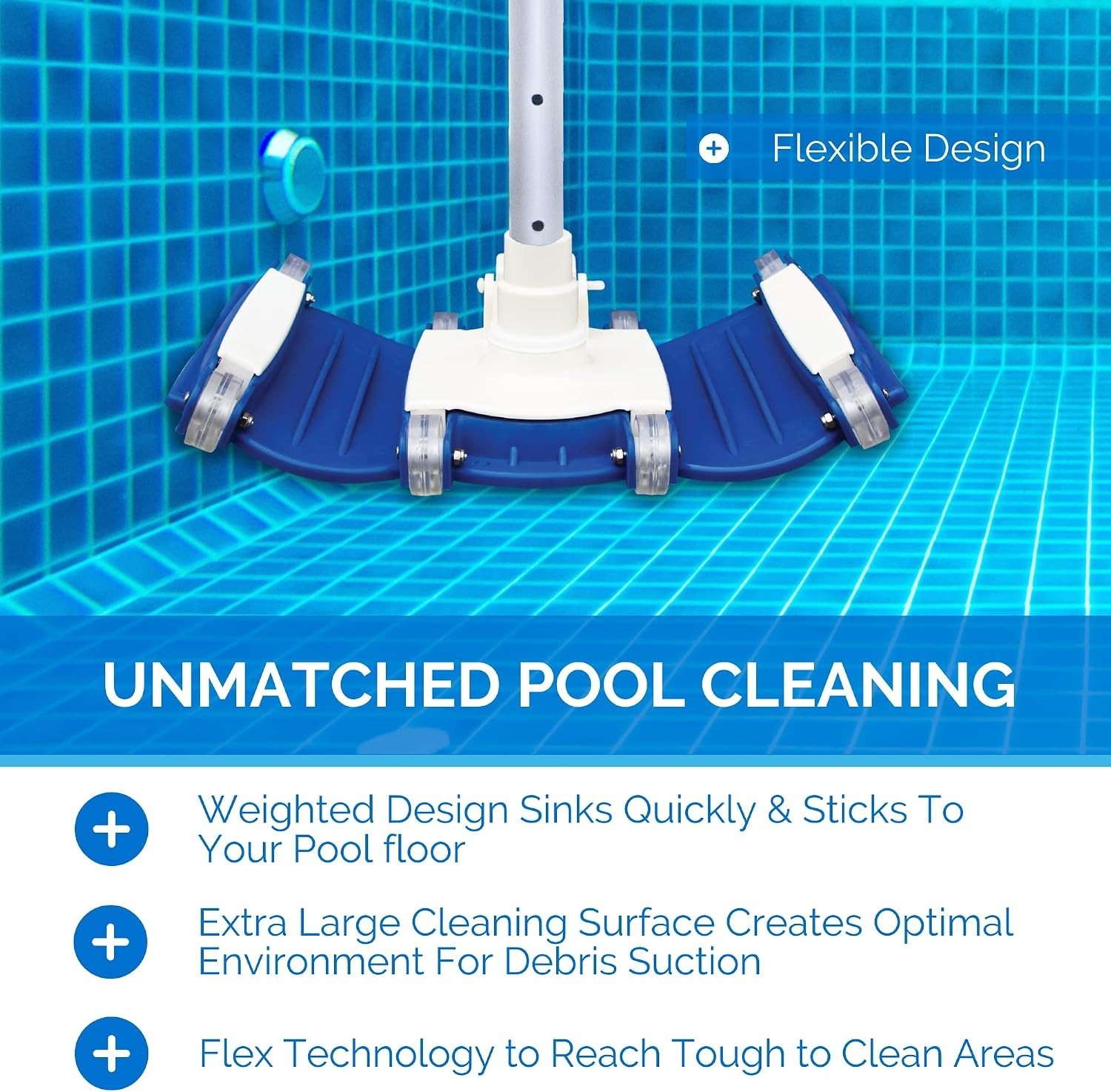 Hydrotools Weighted Manual Vacuum Head for Effortless Pool Cleaning – 13.5&Prime;