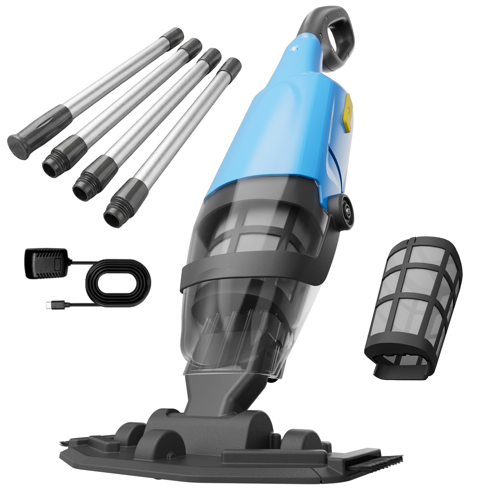 Pool Vacuum for Above Ground Pool, 18GPM Powerful Suction/87” Extension Pole/…