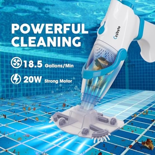 Portable Handheld Pool Vacuum Cleaner – Cordless, 18.5 GPM Suction, IPX8 Waterpr