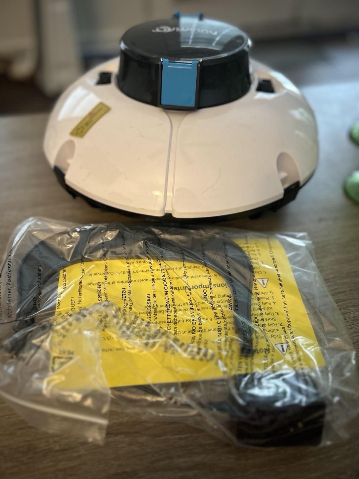 Winny Cordless Robotic Pool Cleaner White/Black/Blue with Manual & Power Cord