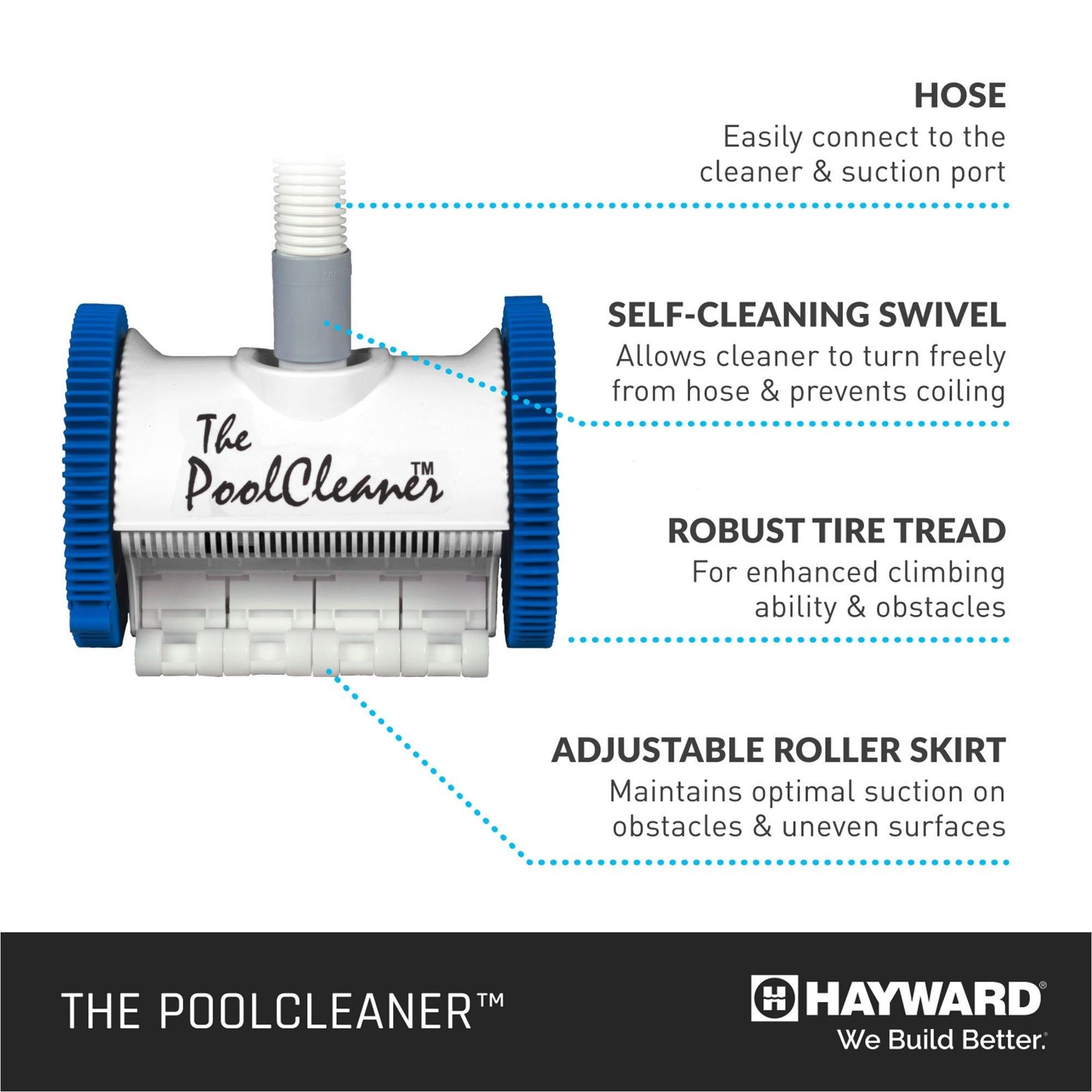 The Hayward W3PVS20JST The PoolCleaner 2x Suction Side Pool Cleaner, 2WD
