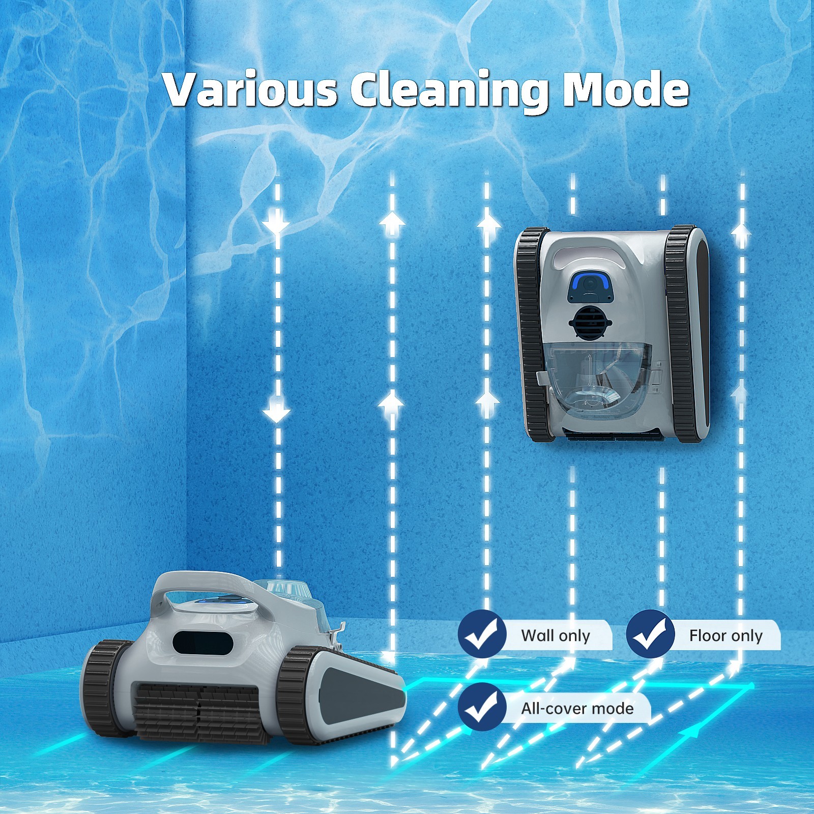 Robotic Pool Cleaner Pool Vacuum Cordless Wall Climbing for Above Inground Pools