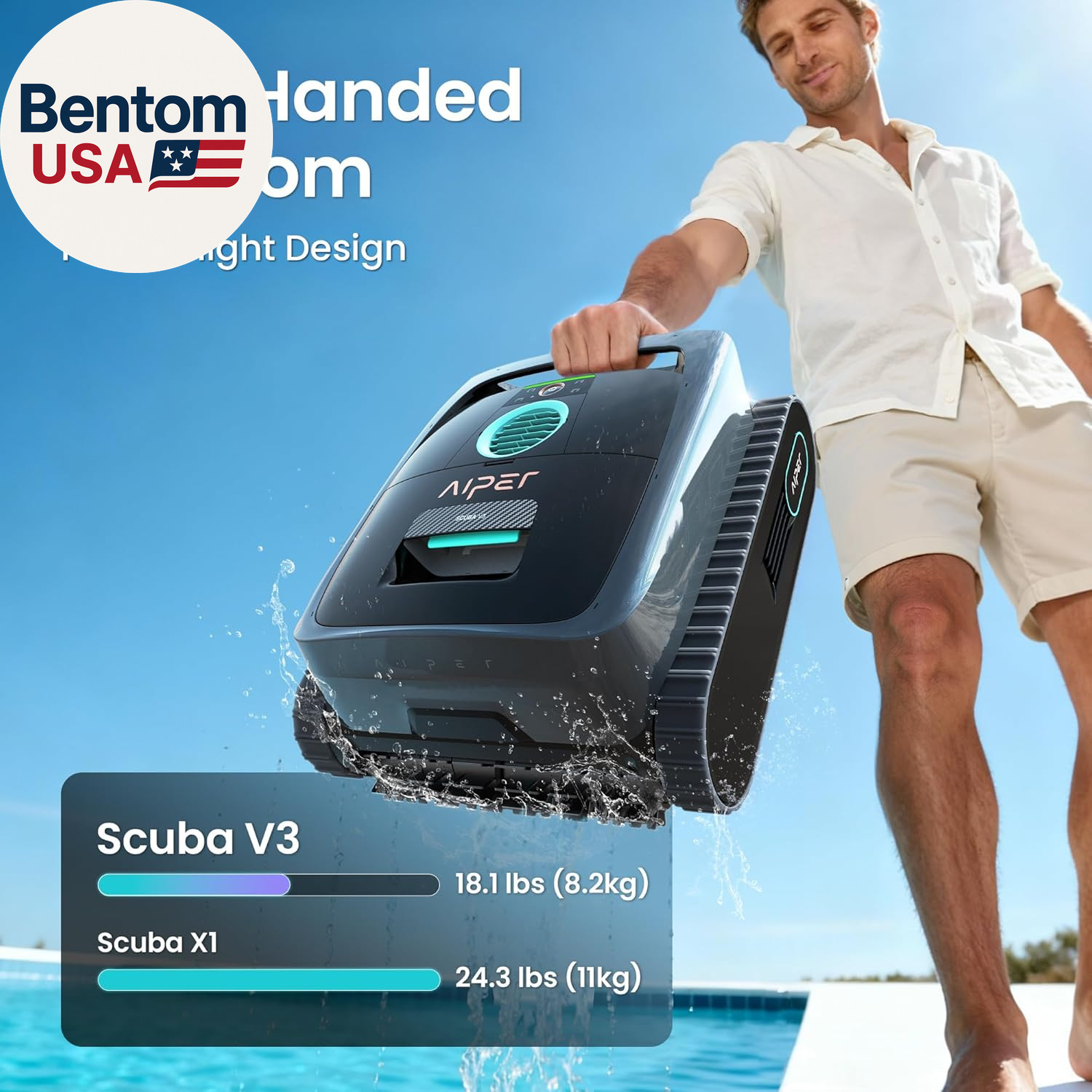 (2026 New) Scuba V3 AI Vision Cordless Robotic Pool Cleaner, 10X Faster Pool Cl