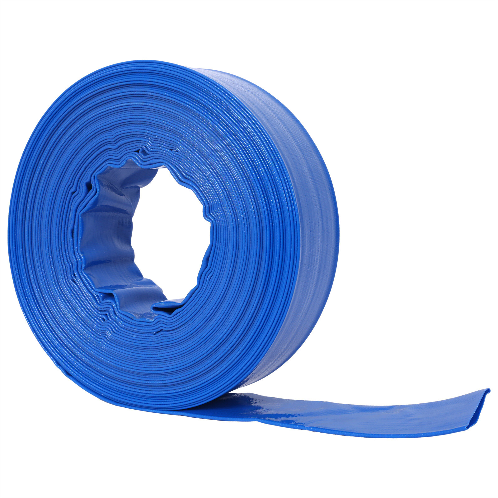 Discharge Hose 1-1/2&Prime;x 100FT PVC Lay Flat Hose Backwash Drain Hose w/ 2 Clamps