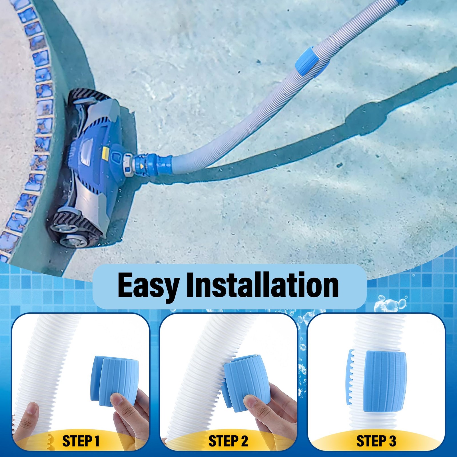 4 Pack Pool Systems Hose Float, Floating Fit 1.88&Prime; OD Hose, with Zodiac/Barac…