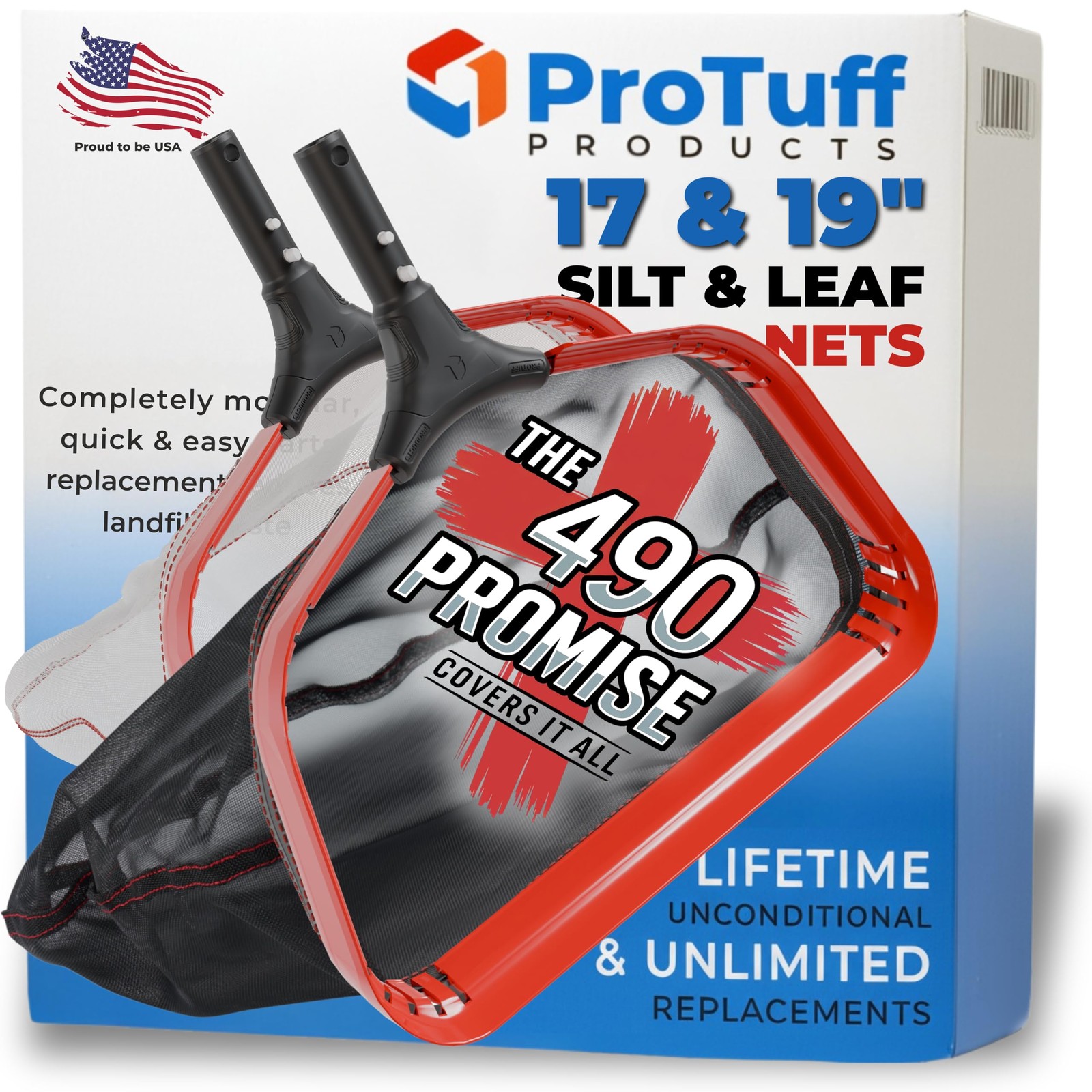 Protuff Silt & Leaf Rake Bundle Unlimited Free Replacements 2items 19 Inch Medi