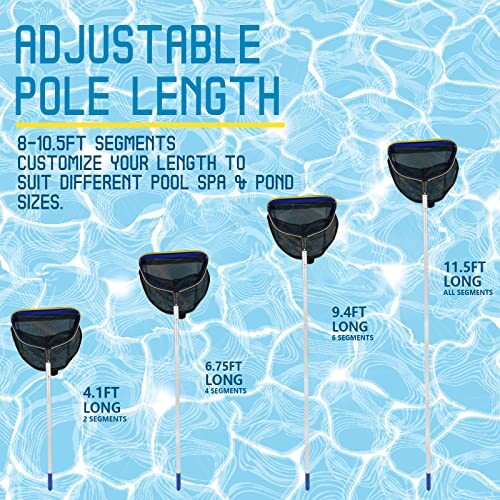 POOL SKIMMER NET Leaf Rake with Telescopic Pole for Swimming Pools POOLVIO