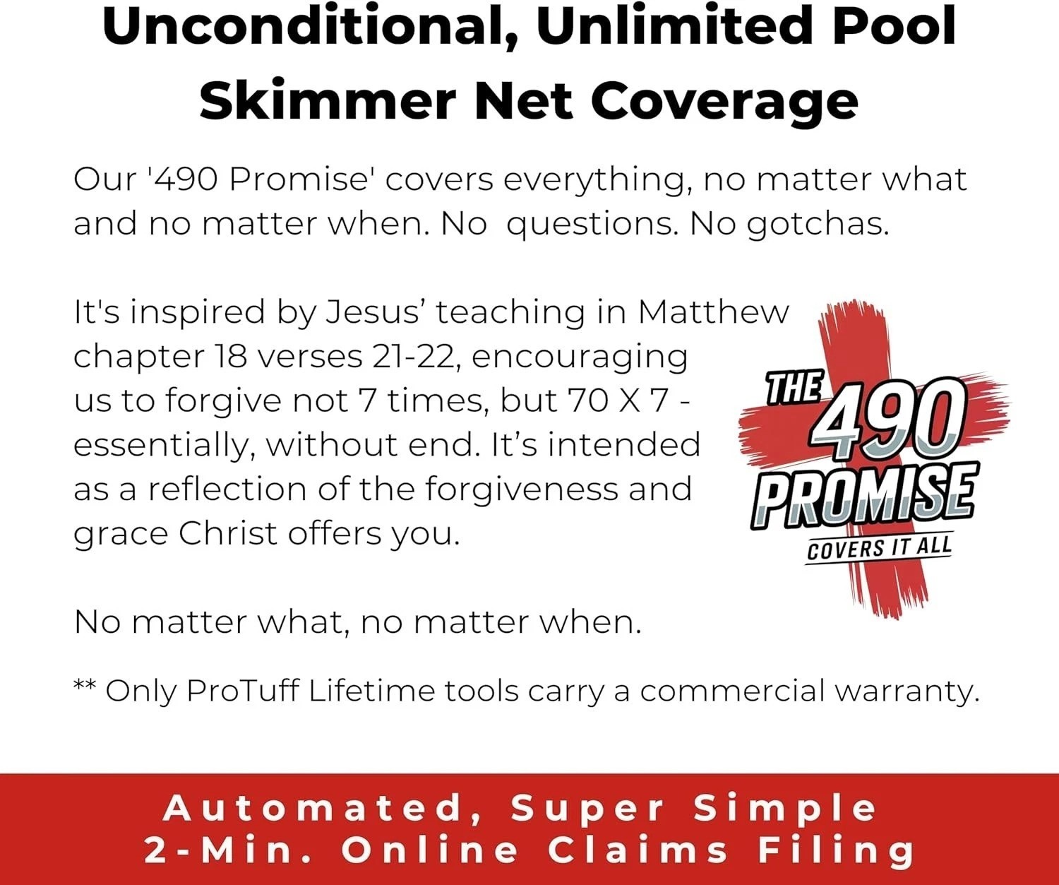 Effortless Pool Cleaning – ProTuff Skimmer Net with 2- Replacement Promise