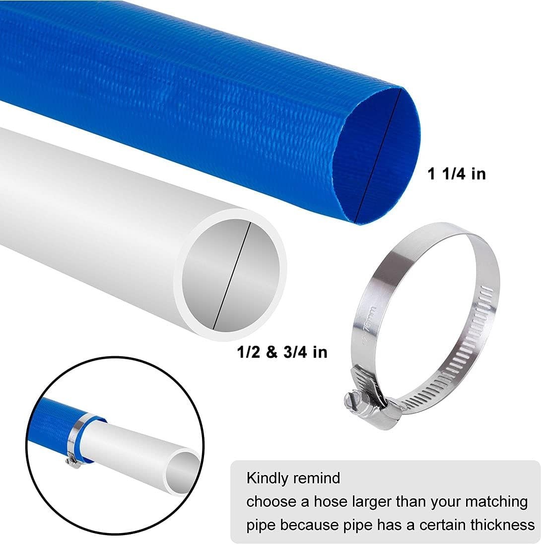 Industrial Grade 50ft Blue PVC Discharge Hose for Pools – Leak-Resistant