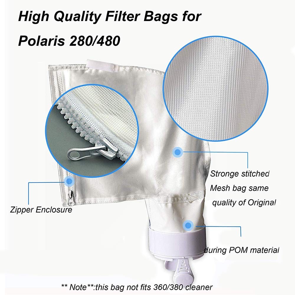 Zippered Replacement Bag for Polaris 280 480 Pool Cleaner Pack of 3