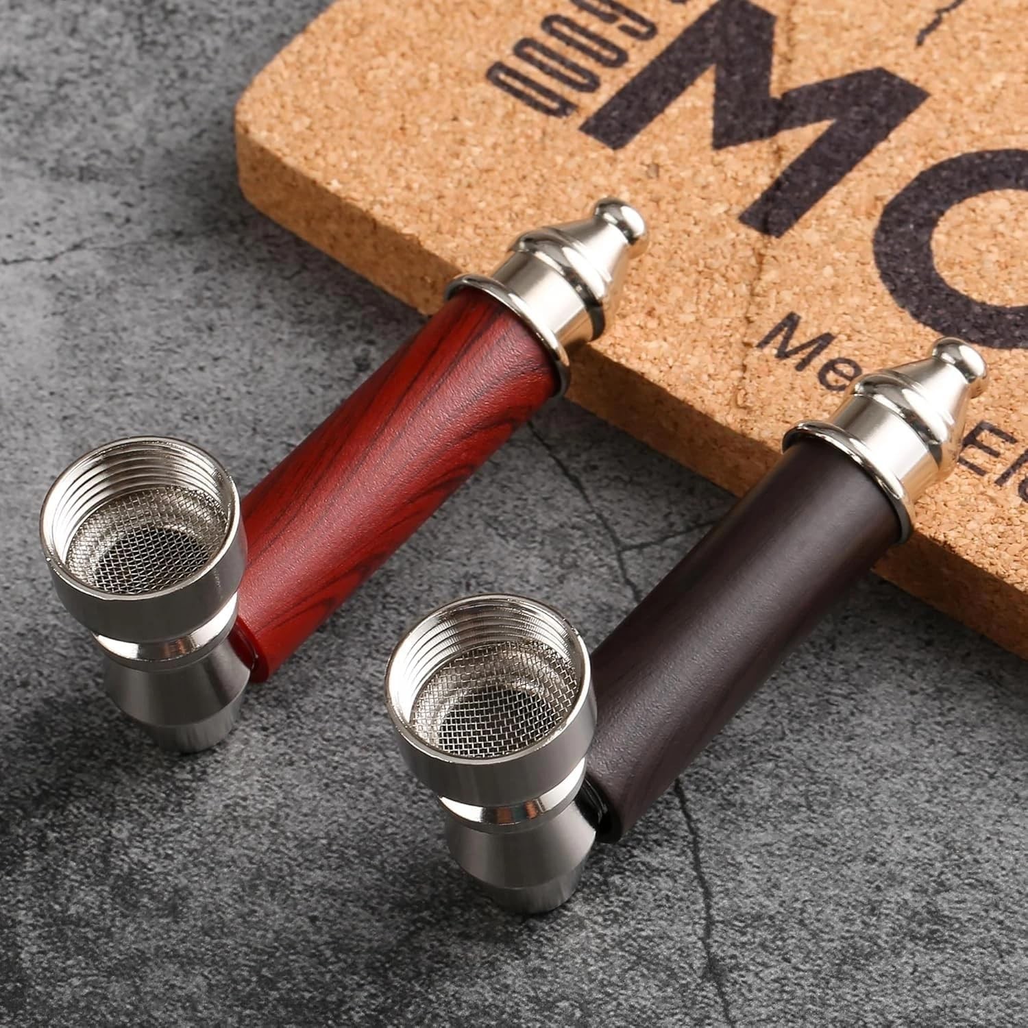 3PCS Tobacco Pipe Set, 3 inch Short Realistic Wood Grain Smoking Size-B, WOOD