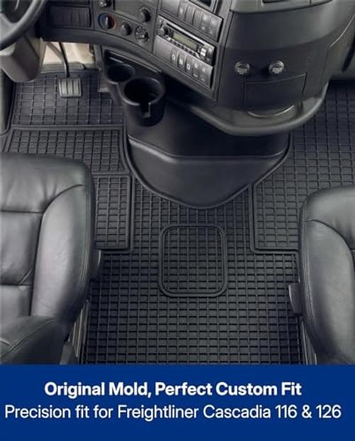 Floor Mats fit for Freightliner Cascadia 2018-2023, 116&126, Heavy Duty Truck
