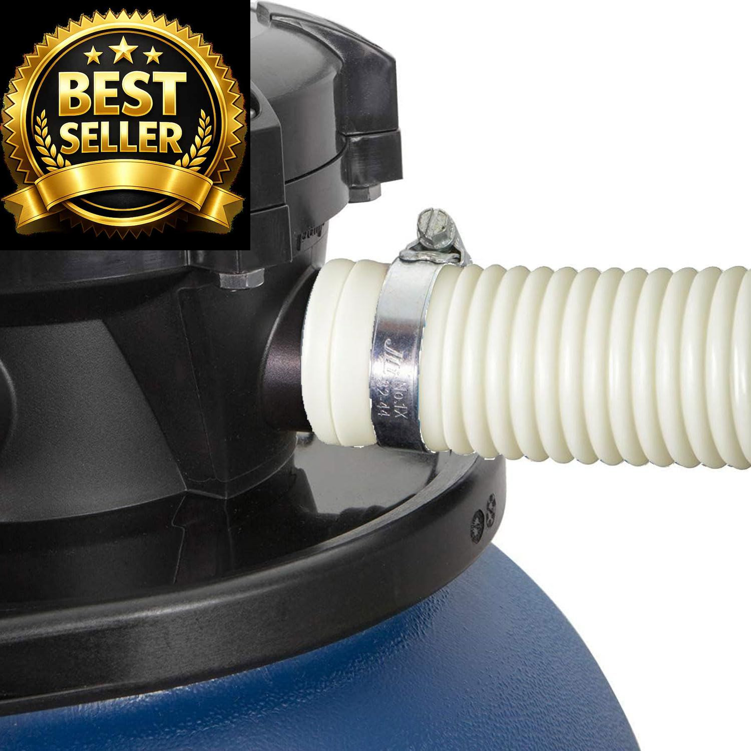 Pool Sand Filter Pump Hose – 1.25&Prime; 16 inches x 1.25 inches, White -1 Pack