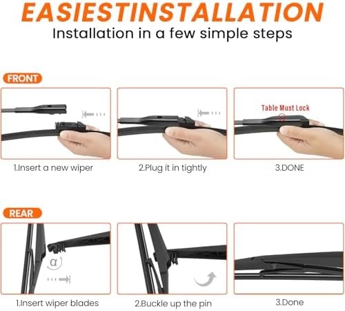 24&Prime; 18&Prime; 14&Prime; Wiper Blades Set for Mazda CX5 2017-2025/ CX9 2017-2023, Exact OEM F