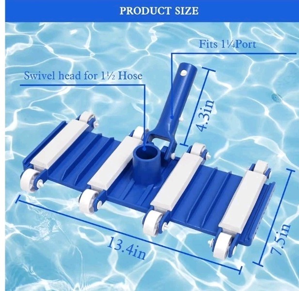 Pool Vacuum Head with Wheels 14 » Heavy Duty for Inground Above Ground