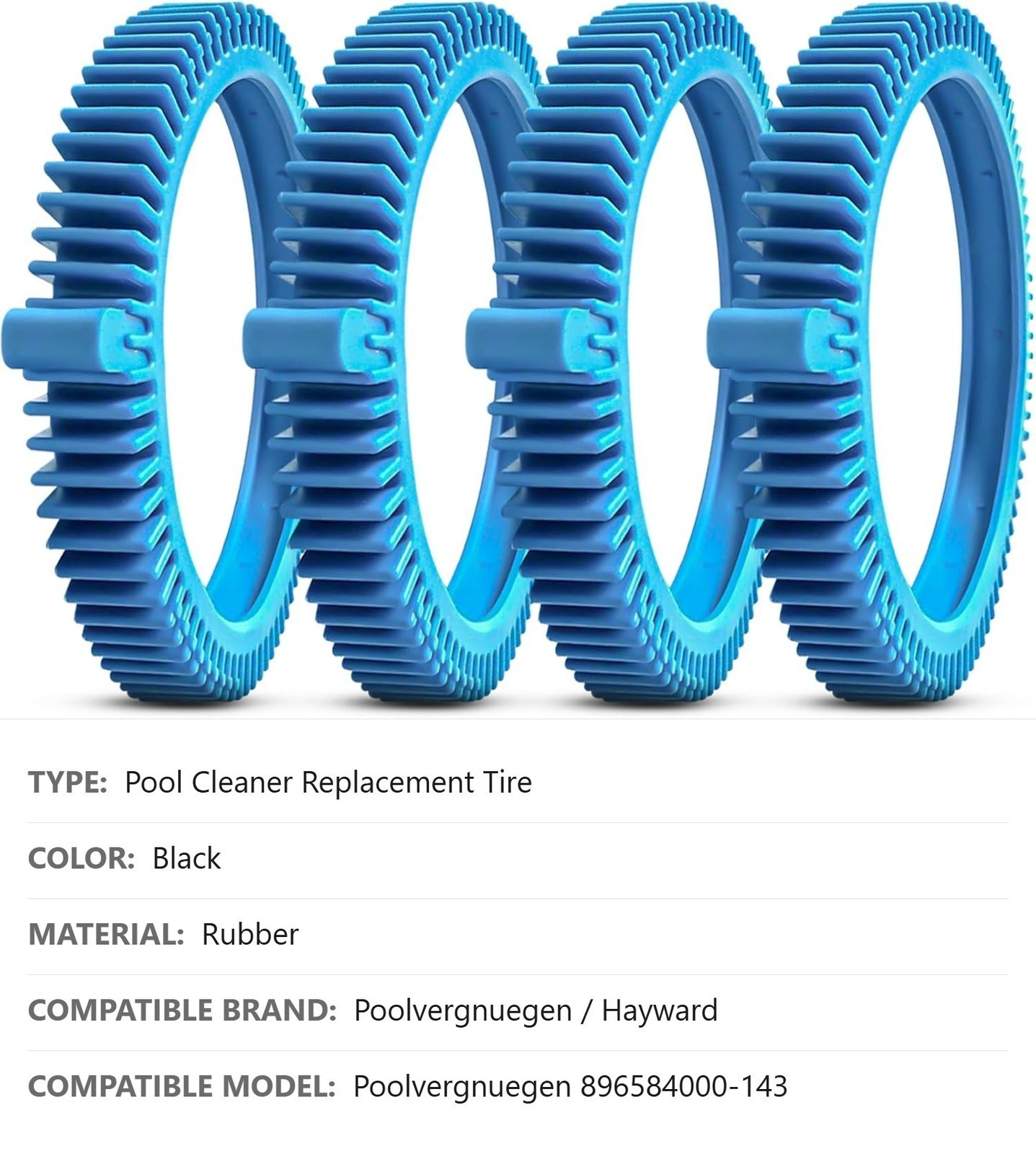 Replacement Tires with Super Hump, 896584000-143, 4-Pack, 6&Prime; OD 5.5&Prime; ID