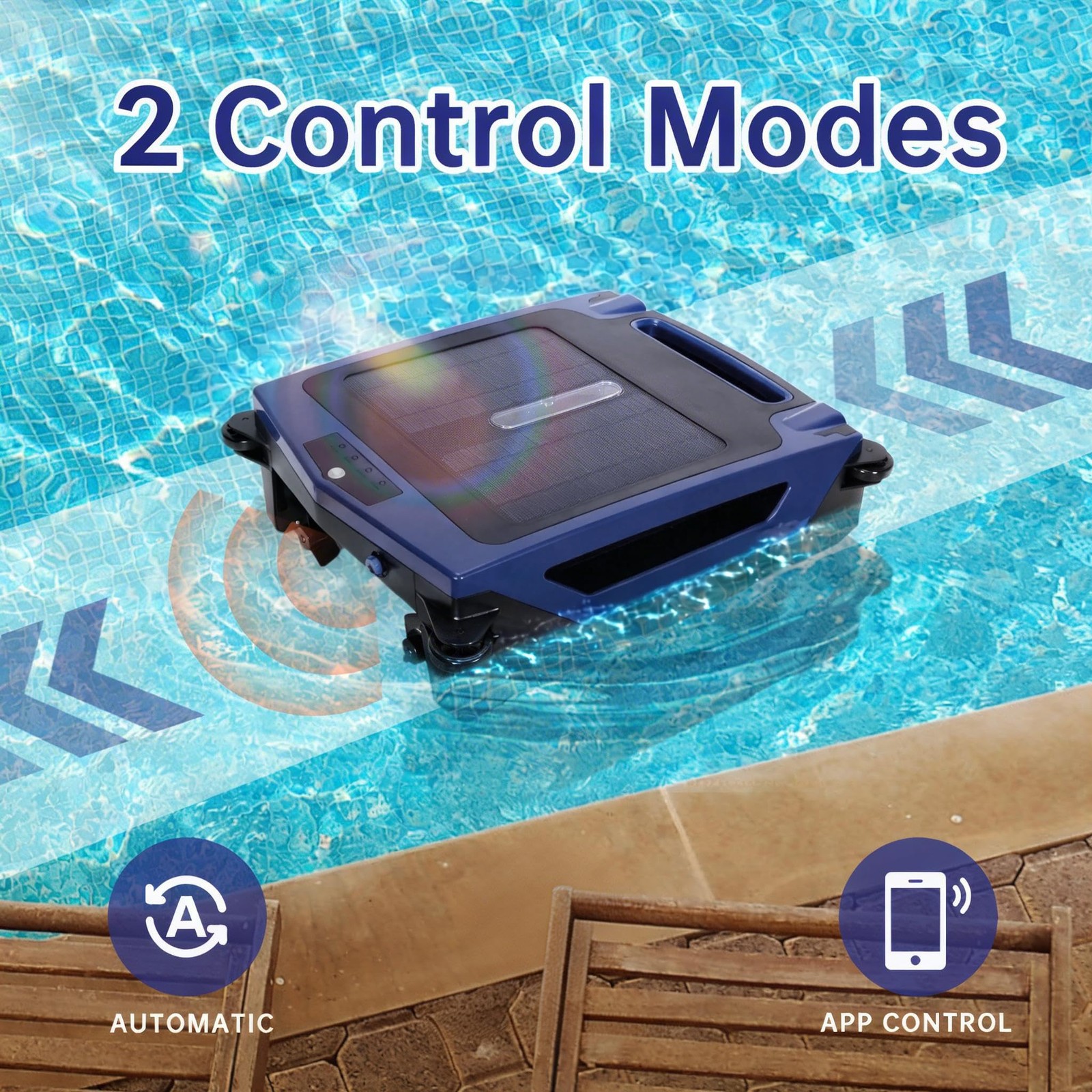 2026 New Model Solar Pool Skimmer Robot, APP Control, Pool Surface Cleaner Ro…