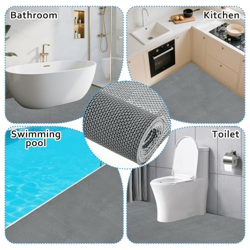 3×10 FT Heavy Duty Pool Drainage Mat, Non-Slip PVC Flooring Mat for Swimming