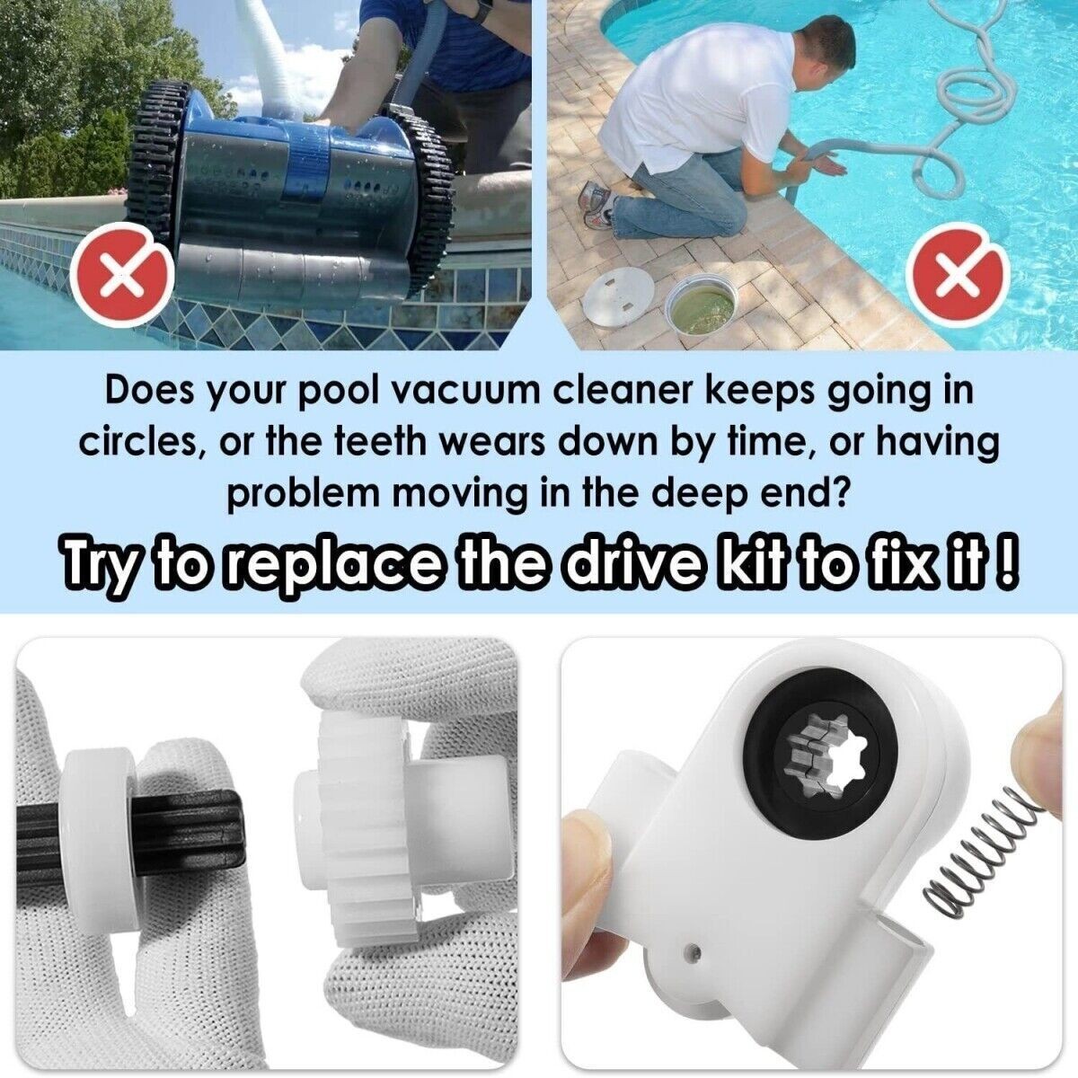 360290, 360289 Left Right Drive Kit for Pentair Rebel Kreepy Krauly Pool Cleaner