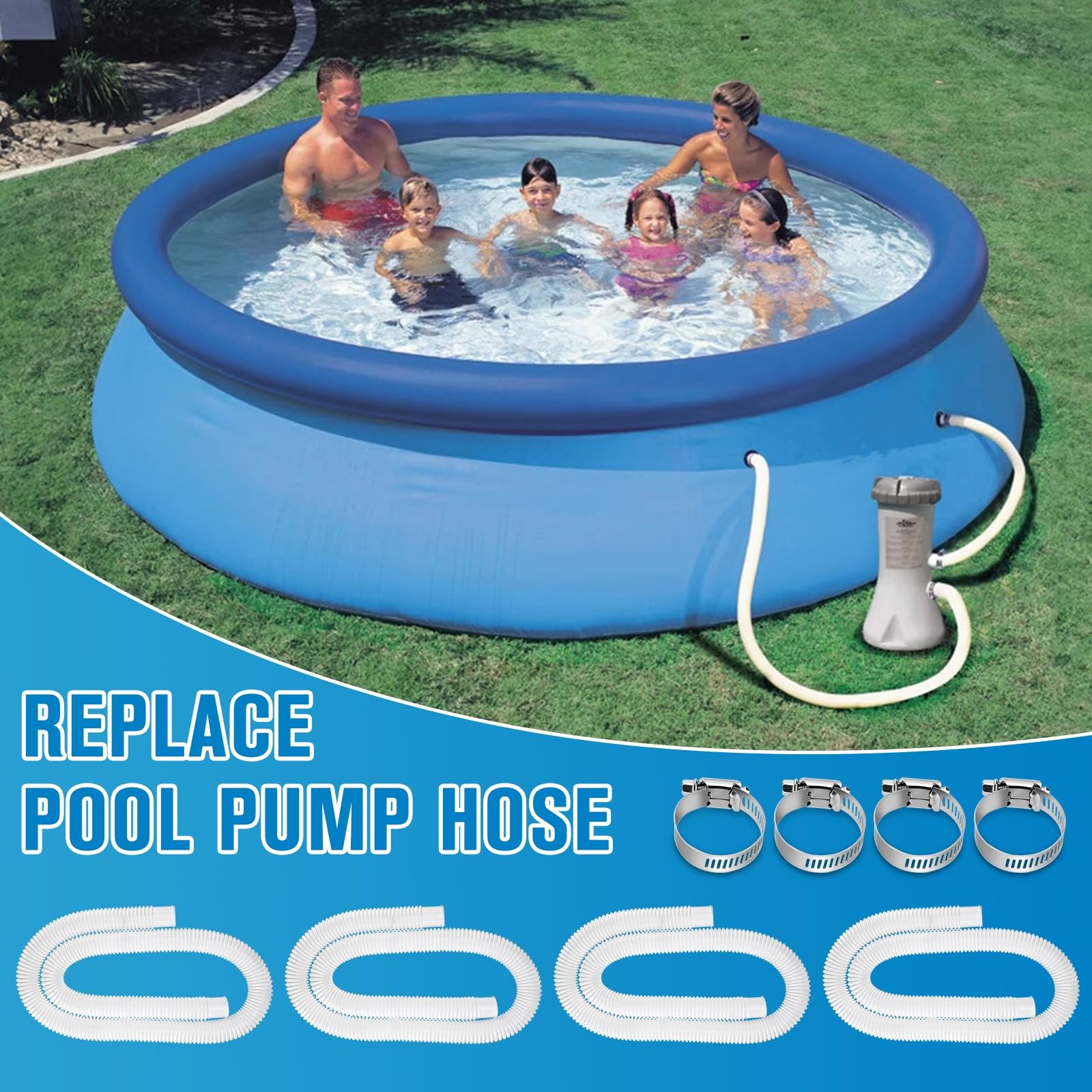 Luckyslycyc Pool Hoses For Above Ground Pools1.25 X 59 Inch Pool Filter