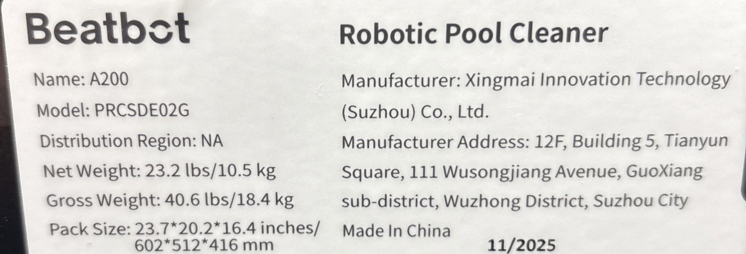 NEW Beatbot A200 3-In-1 Robotic Pool Cleaner PRCSDE02G