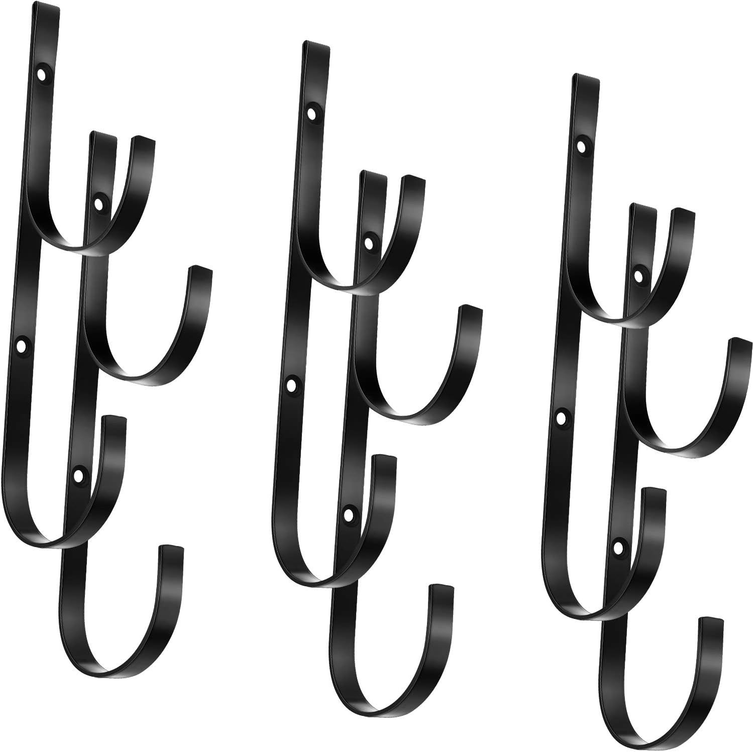 6 Pieces Pool Pole Hook Hanger Swimming Metal Brackets Pool Hook with 12 Pieces