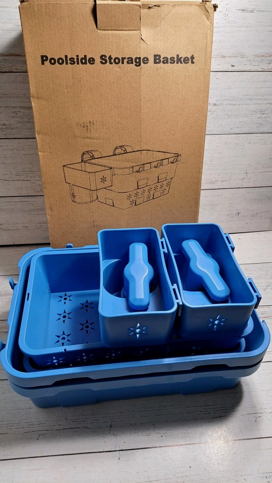 Poolside Storage Basket 2pc Above Ground Swimming Pool Baskets Fits Most Above G