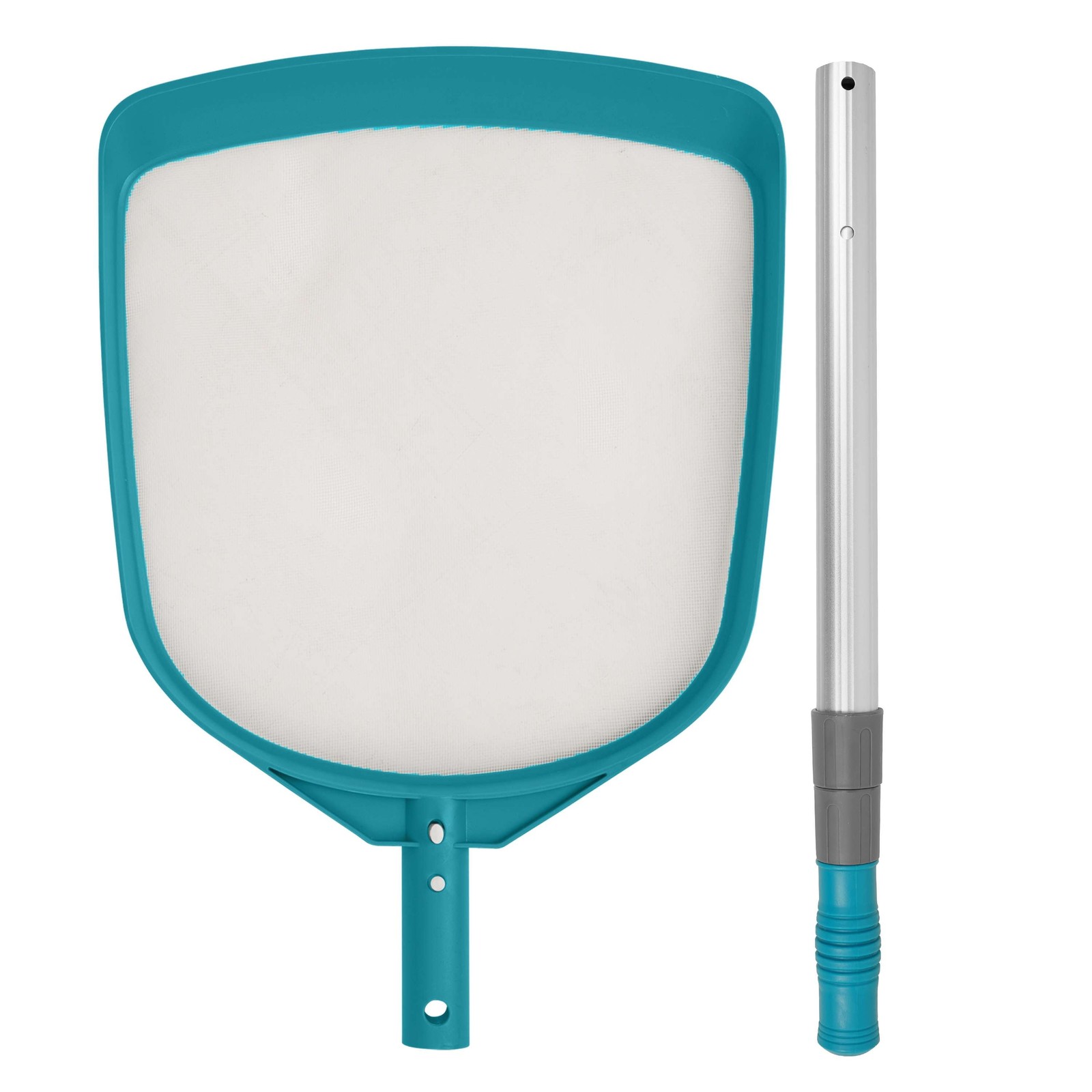 Teal&Gray Pool Skimmer Net with 42inch Aluminum Pole forEffective Debris Removal