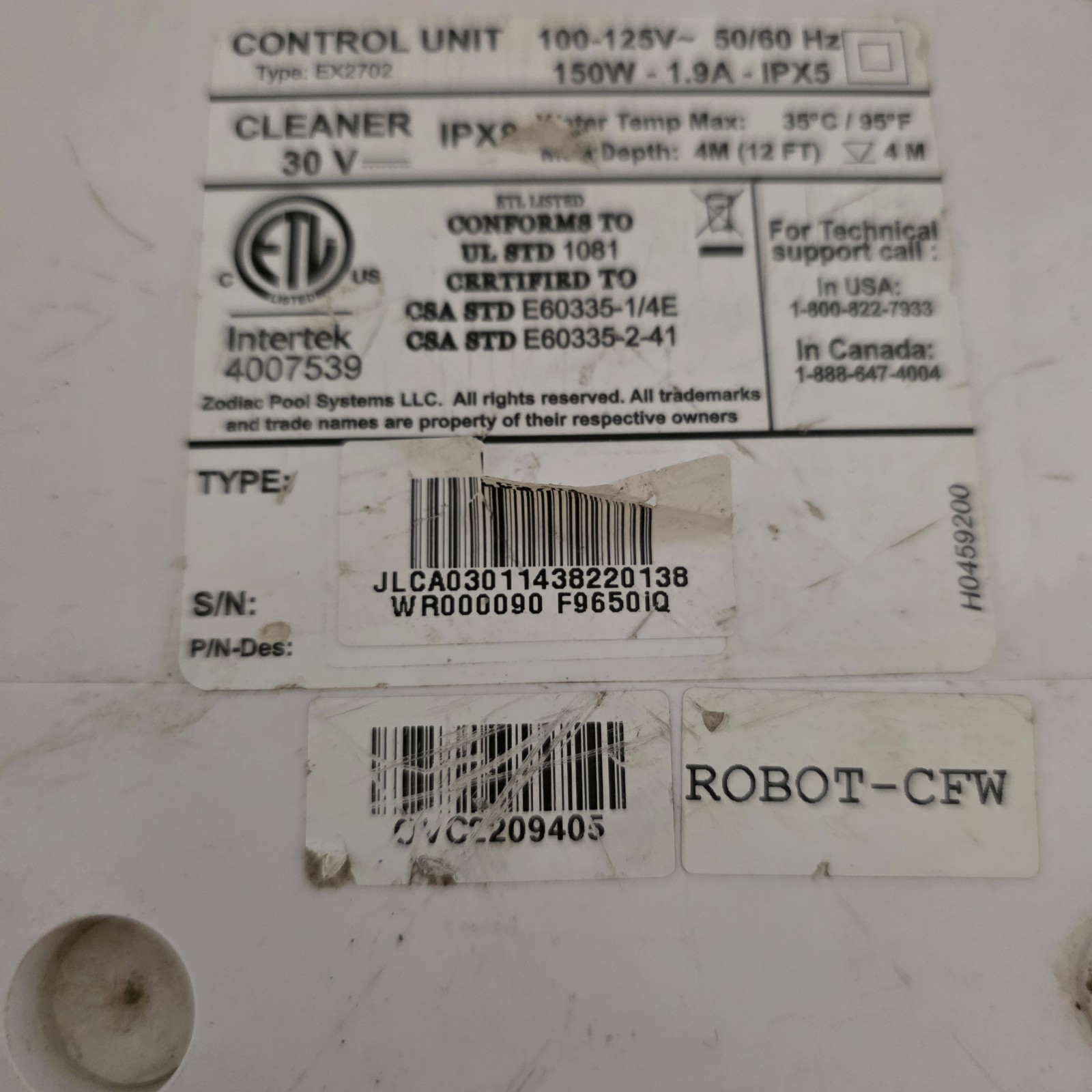 Polaris R0761800 Control Box For Polaris P9650 9650iQ, WiFi Type 1 Aqualink