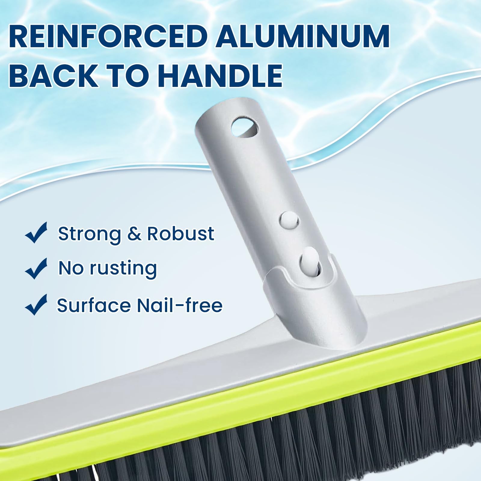Sepetrel 17.5&Prime; Pool Brush Head for Cleaning Curved Edge Walls, Green