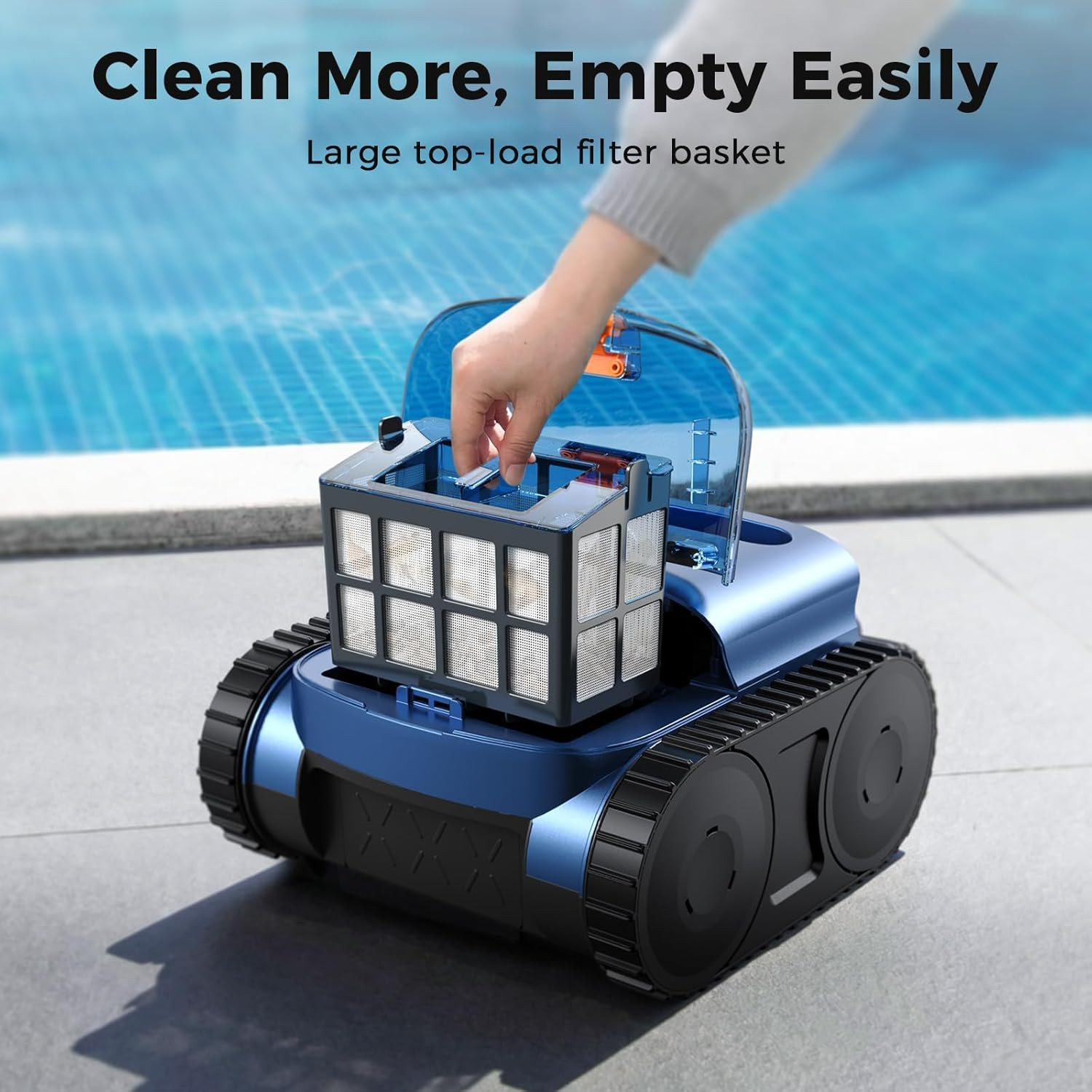 Robotic Pool Cleaner,Cordless Pool Vacuum for Inground Pools,Automatic Pool Clea