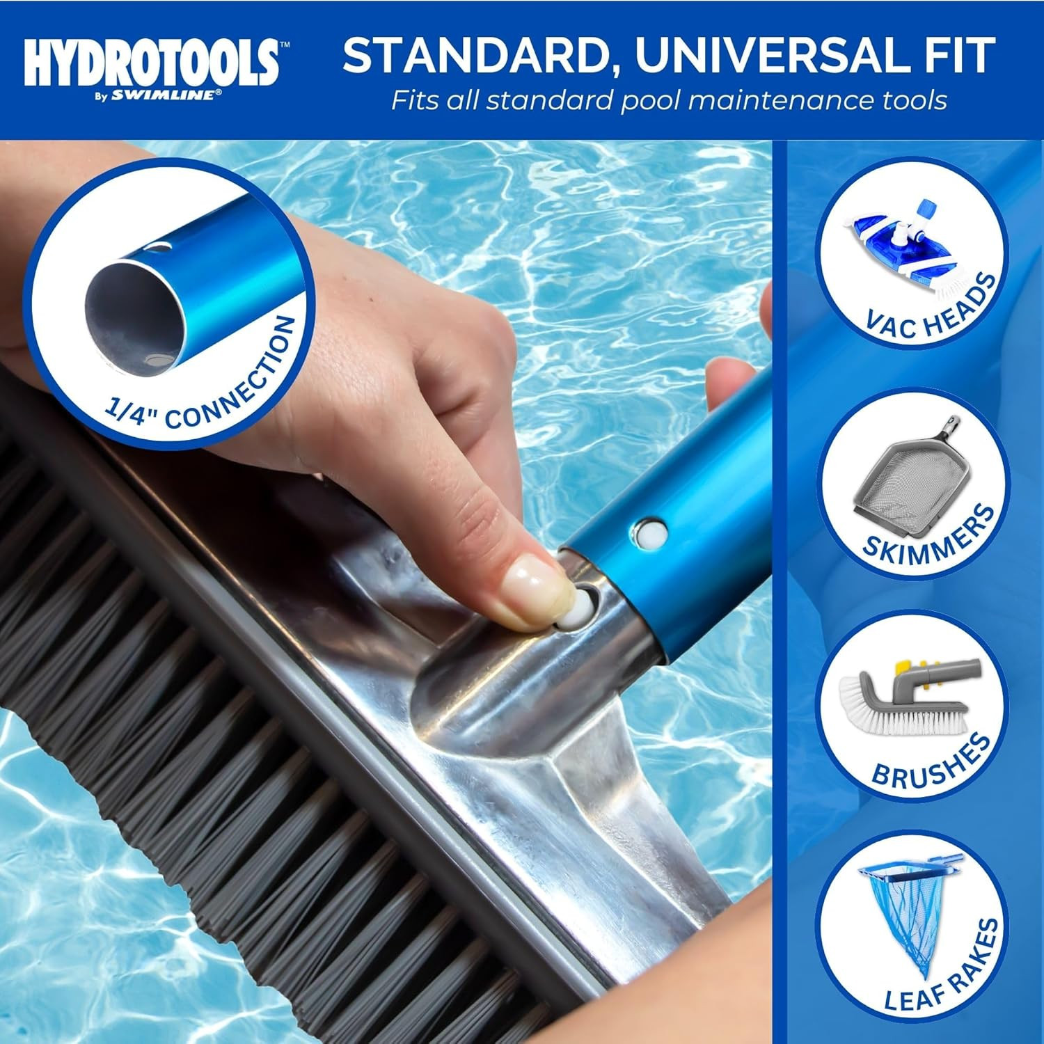 SWIMLINE HYDROTOOLS 83515 2-Piece Telescopic Pole 6 to 11 Feet Adjustable Telepo