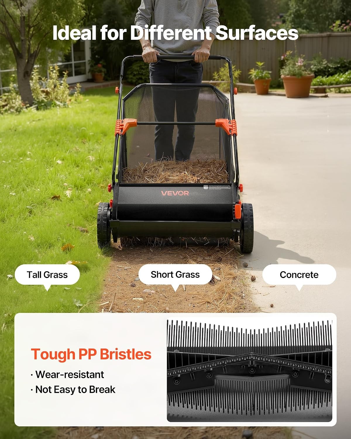 VEVOR 3 Packs Lawn Sweeper Brush Replacement, Compatible with VEVOR 26 in Lawn &