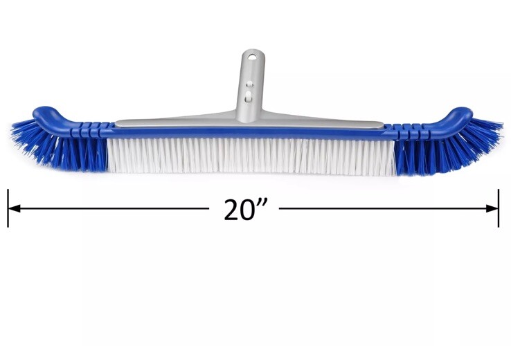 Mainstays Quality 20&Prime; Flexible Pool Brush with Aluminum Back Scrub Bristle Nice!