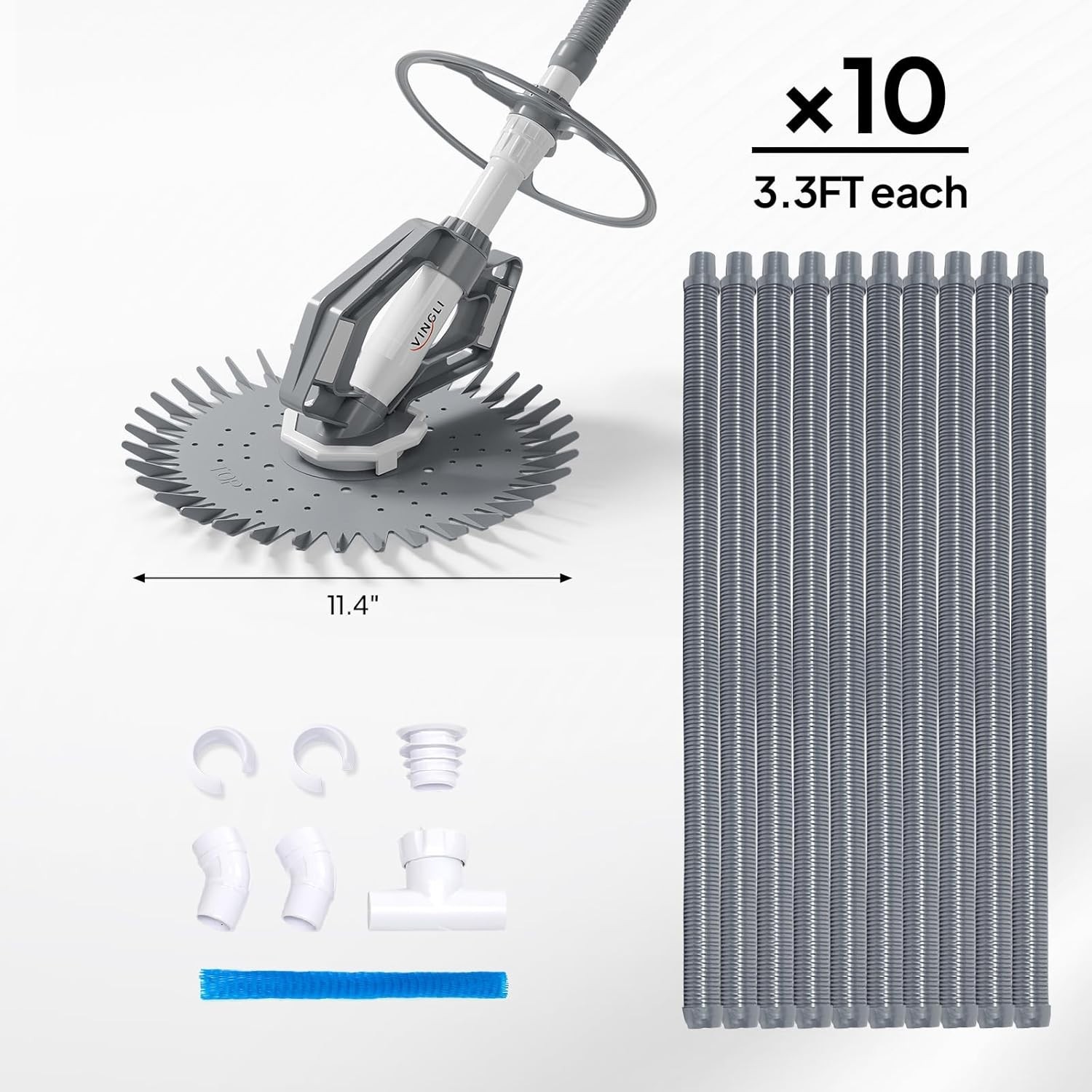 Durable Automatic Pool Cleaner with User-Friendly Touch Control & 10FT Hoses