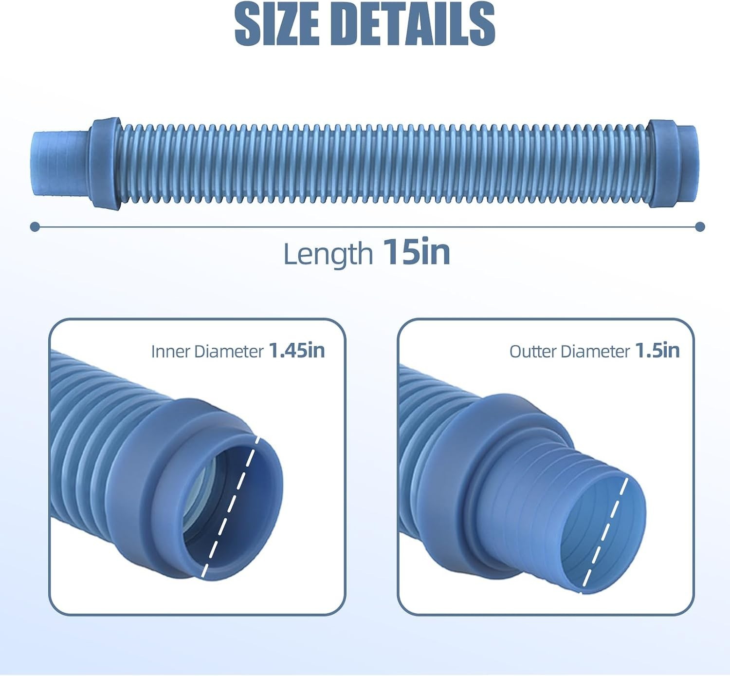 2025Upgrade GW7911 Short Leader Hose Replacement Kreepy Krauly SandShark GW79…