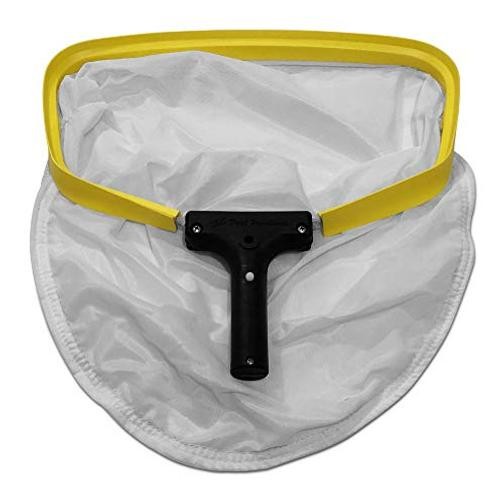 Pool Net – 14&Prime; Round, Yellow, Plastic, Polycarbonate Handle, Compact, Durable