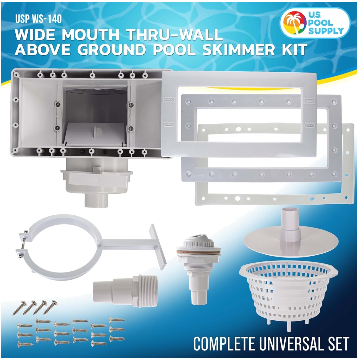 ABS Pool Skimmer Kit – Complete Universal Set, Wide Mouth