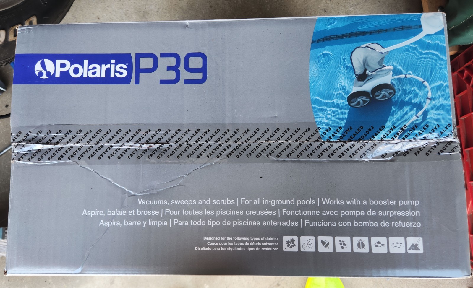 Polaris P39 Pressure Side Pool Cleaner – All Wheel Drive – TailSweep PRO – Dual